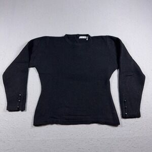 Vintage Robin Sinkler Sweater Women S Black Lambswool Angora Minimalist 90s